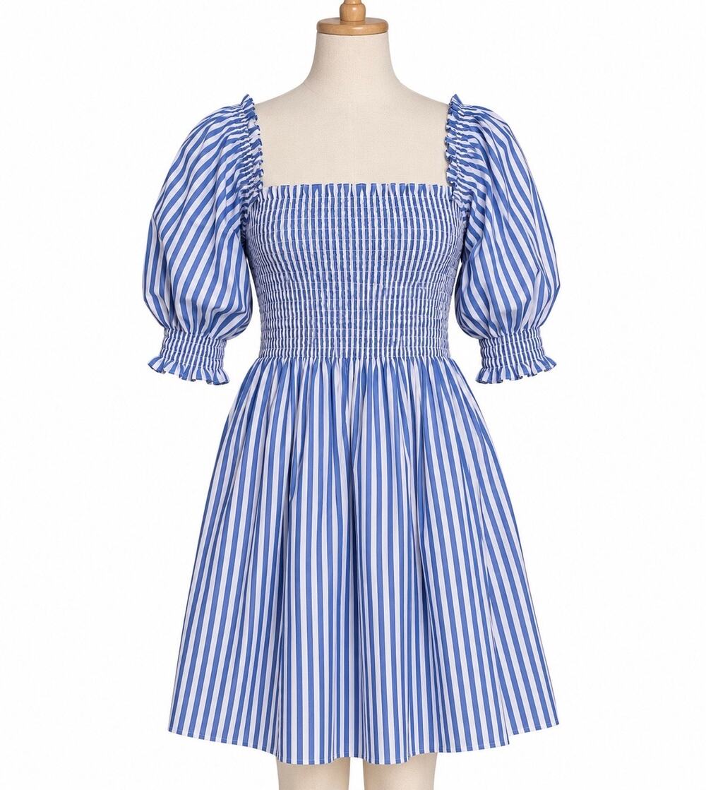 Hill House Home Athena Dress Blueberry Striped Mini Small Romantic Cottagecore